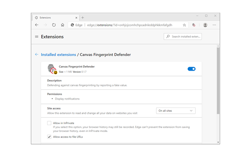 Canvas Fingerprint Defender - Privacy Protection