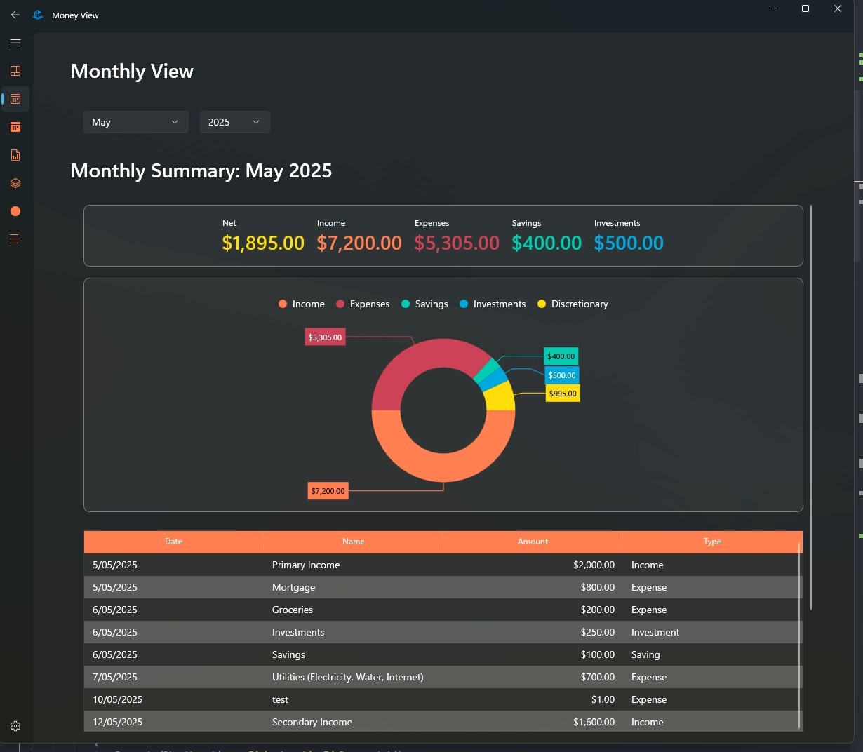 Expense Viewer screenshot