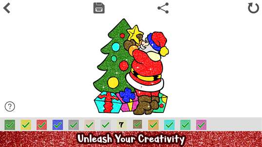 Christmas Glitter Color by Number: Adult Coloring Book screenshot 3