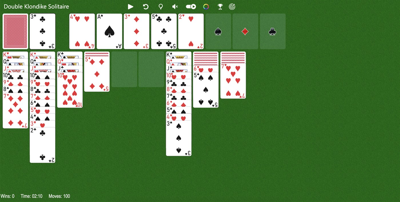 #4. Double Klondike Solitaire Turn 1 (Windows) 由: Solitairen