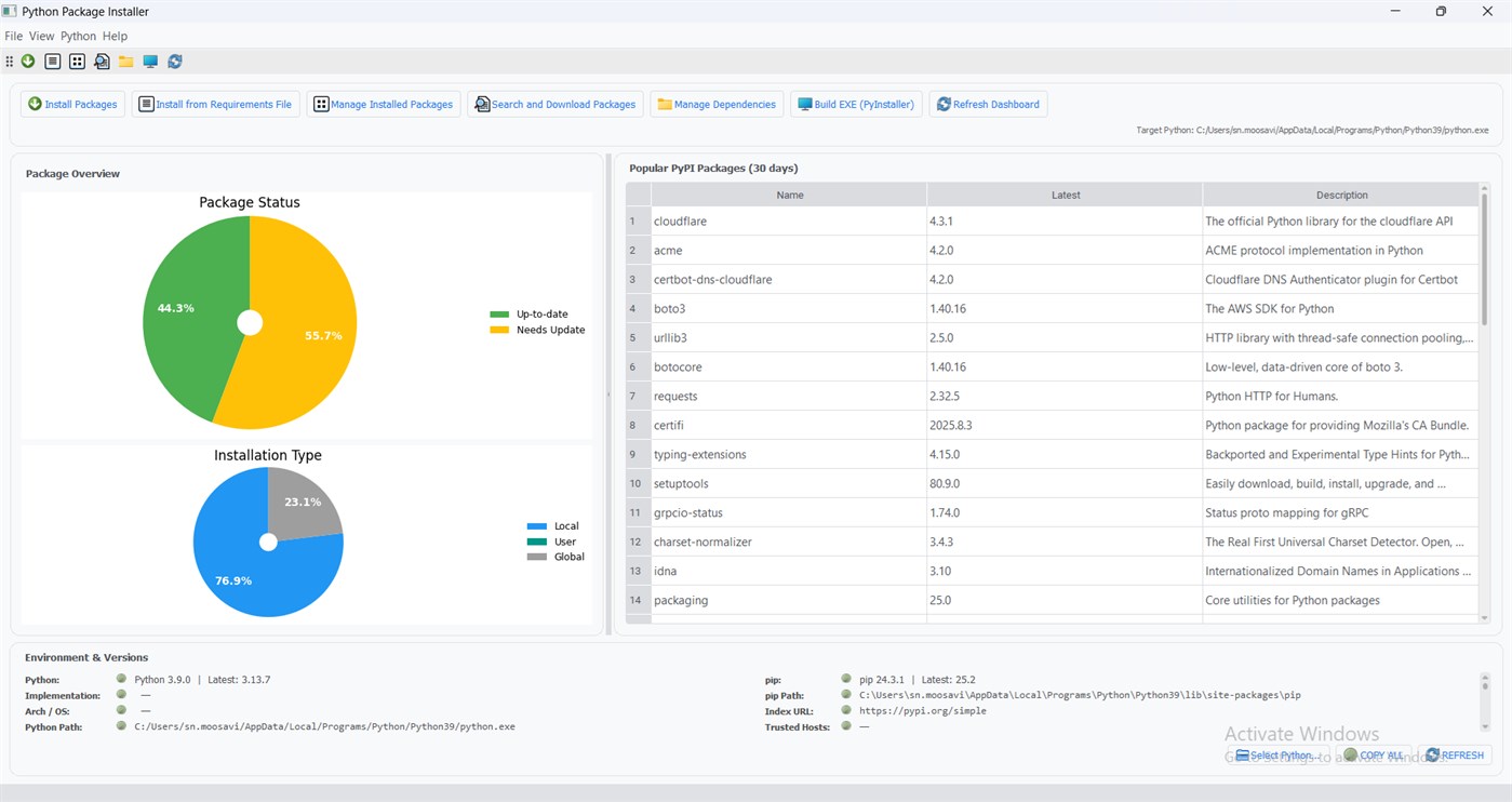 #1. Python Package Installer (Windows) By: aria vision