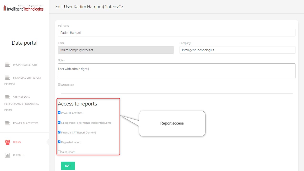 Snapshot 4 of Reporting for external users: 3 day implementation