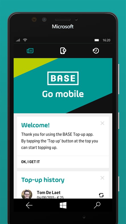 #1. BASE Top-up (Windows) By: Telenet Group