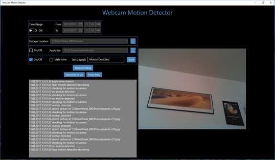 Webcam Motion Detector screenshot 1