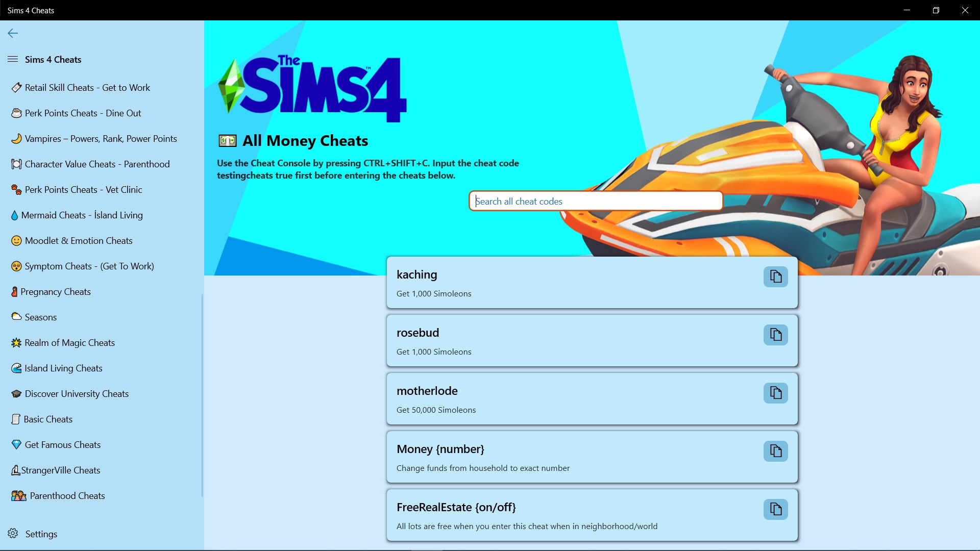 Cheats for The Sims - Aplicaciones de Microsoft