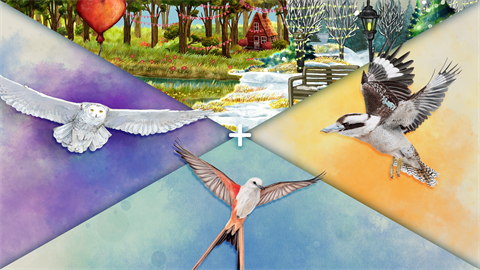 Wingspan (Крылья) + птицы Европы + Птицы Океании + декоративный набор «Времена года»