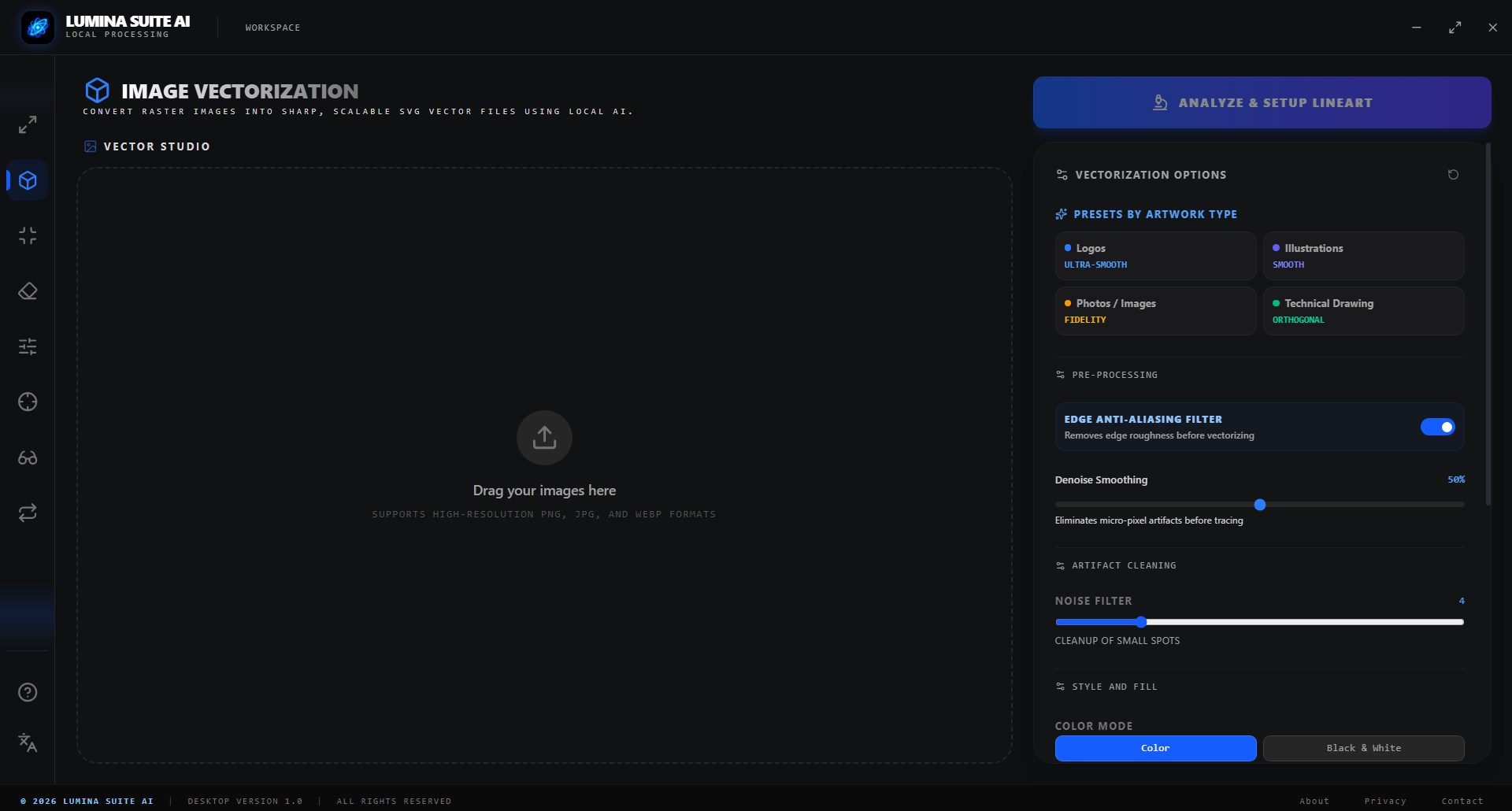 Lumina Suite AI 1.0.4 – مجموعة أدوات ذكاء اصطناعي لمعالجة الصور محليًا على Windows
