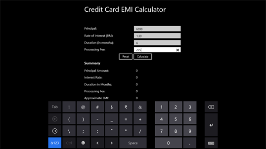 Credit Card EMI Calculator screenshot 3