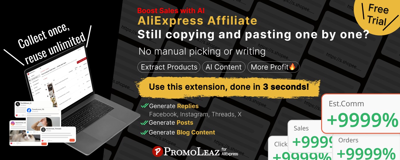 PromoLeaz for AliExpress - AI Tools for AliExpress Affiliate Portals