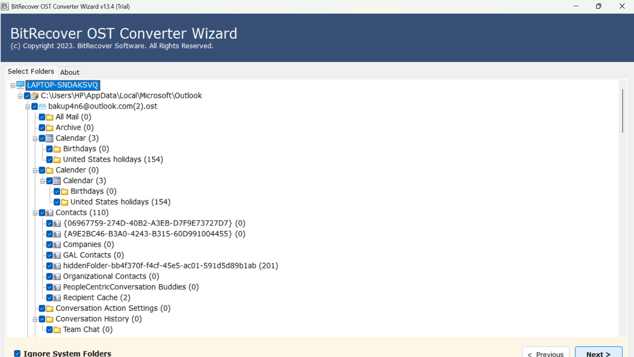 Snapshot 4 of BitRecover for OST to Gmail Converter