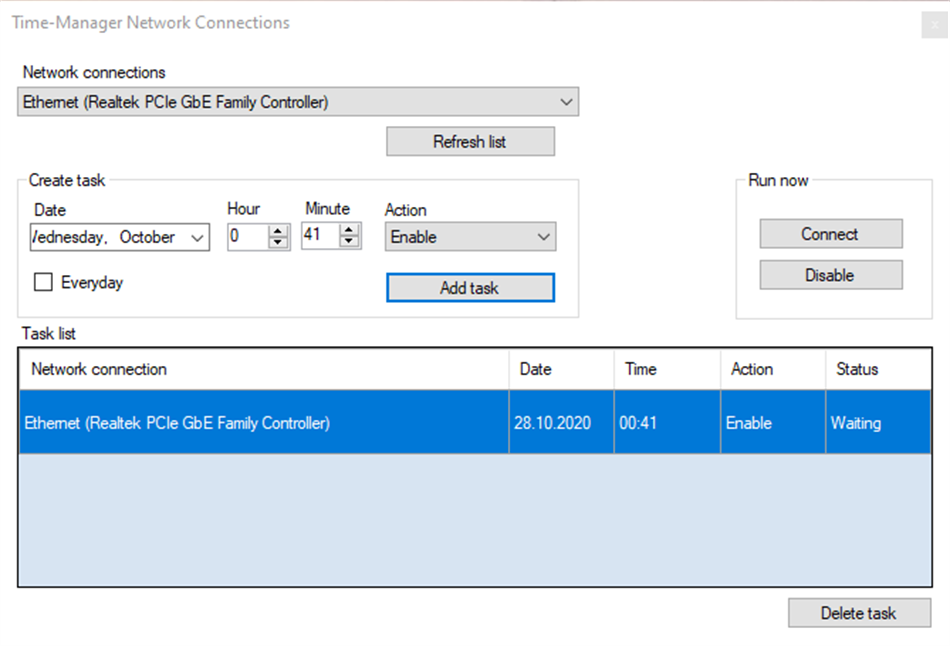 Time-Manager Network Connections (Windows) 由: Nikolai Belai