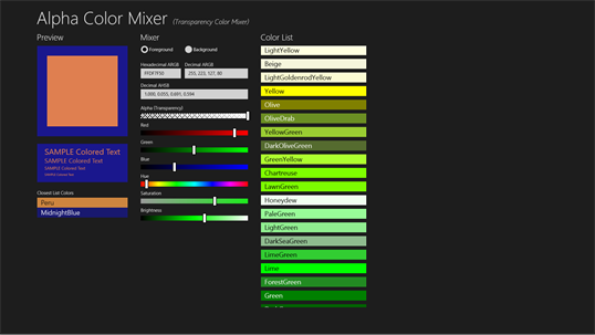 Alpha Color Mixer screenshot 1
