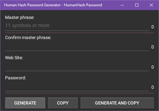 Human Hash Password Generator screenshot 1