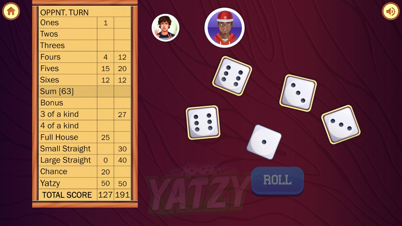 #5. Yatzy Free (Windows) By: Card Guru Game Studio