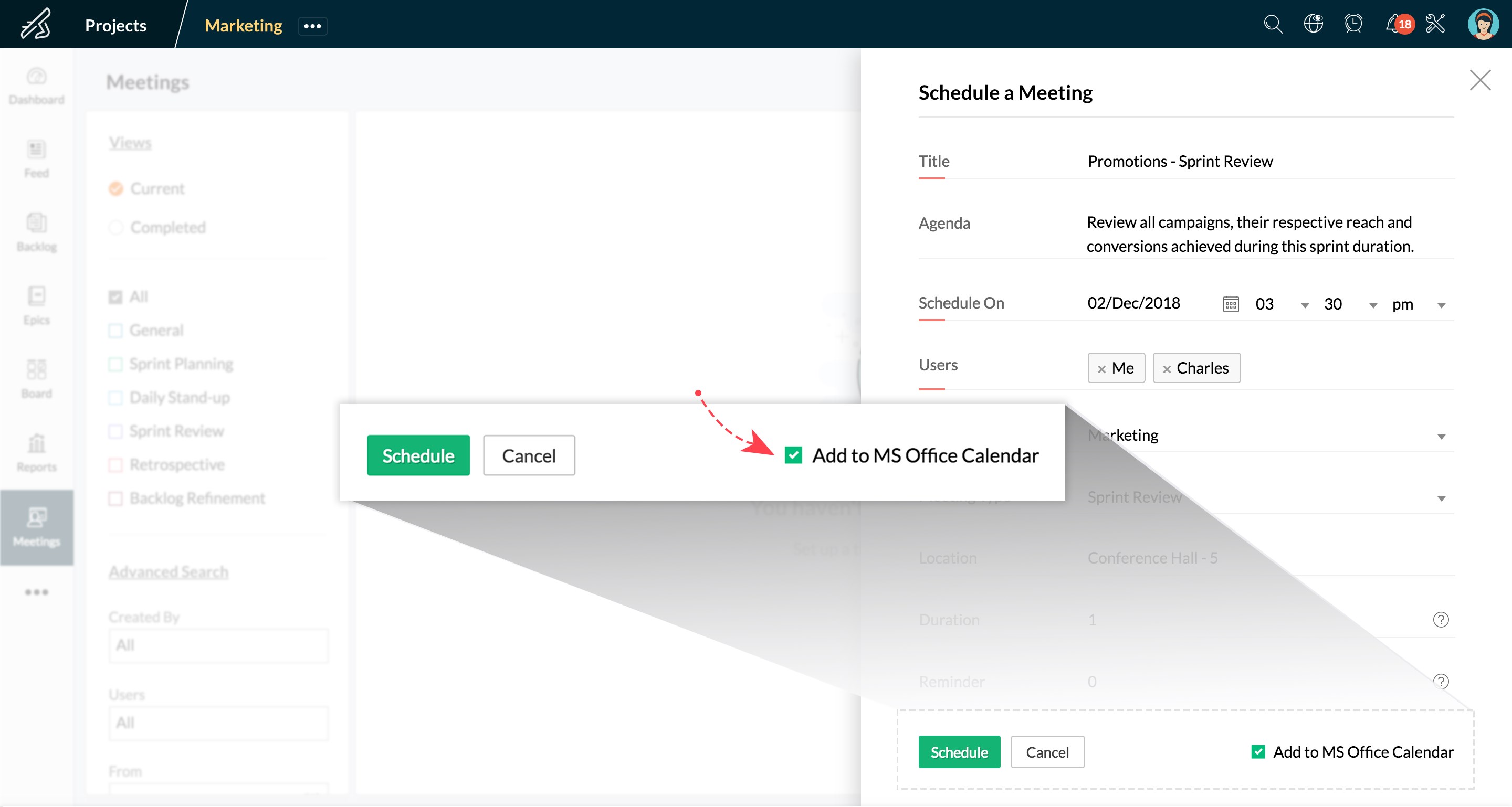 Snapshot 3 of Zoho Sprints