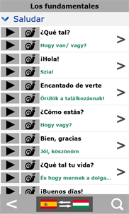 Spanish to Hungarian phrasebook screenshot 2
