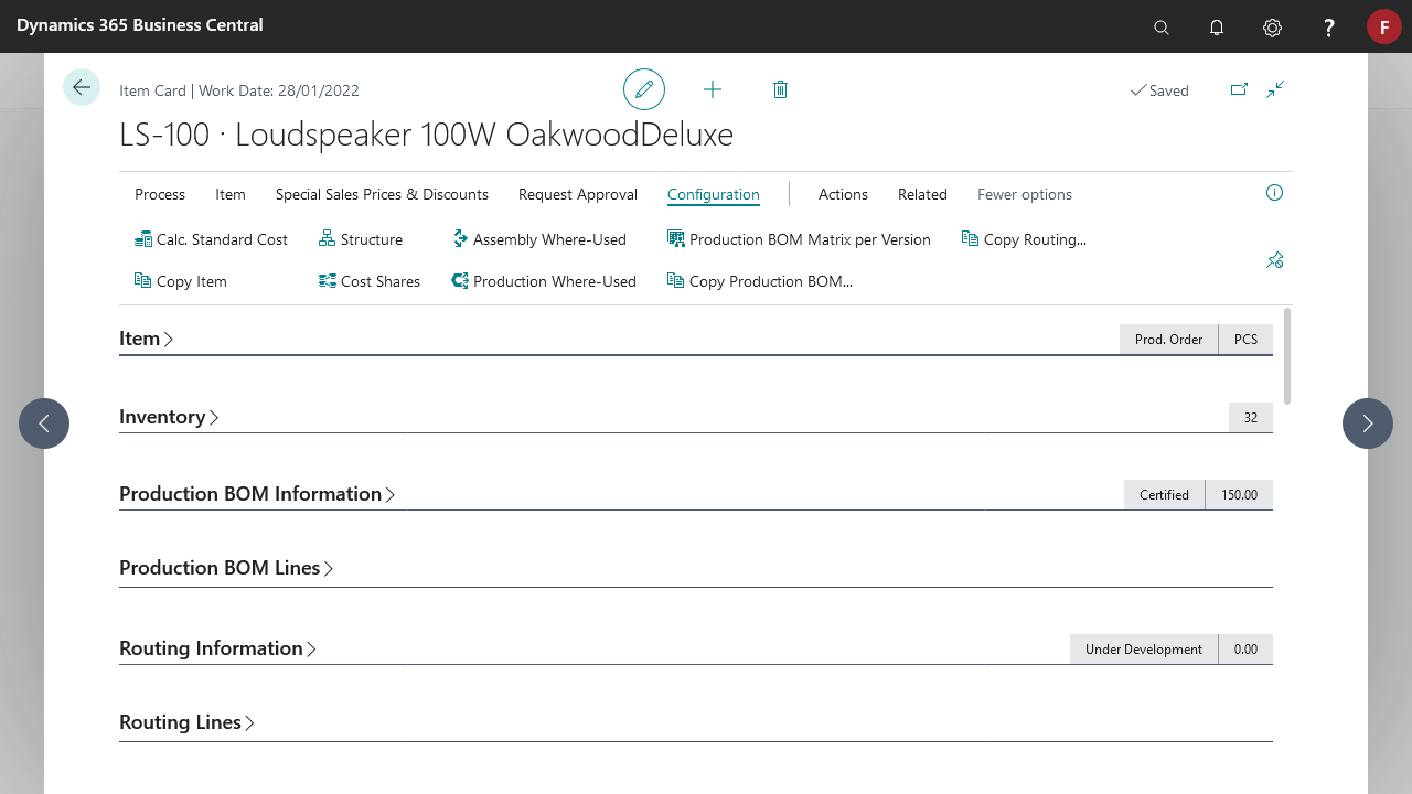 Snapshot 1 of Item Configurator