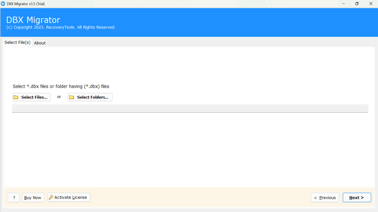 Snapshot 3 of RecoveryTools for DBX to PST Converter