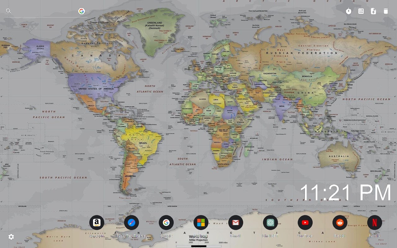 World Map Wallpaper New Tab