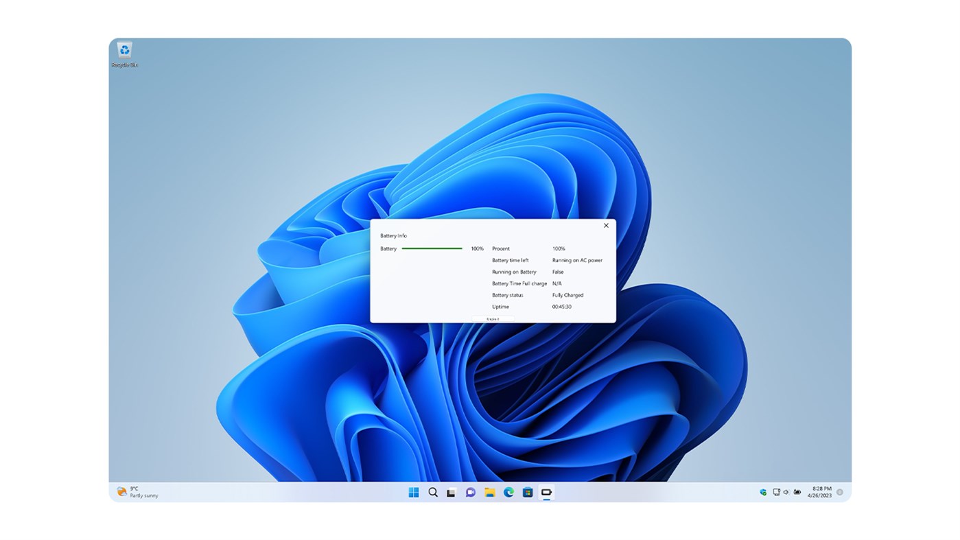#3. Battery Meter (Windows) Tekijänä: Stefan vd