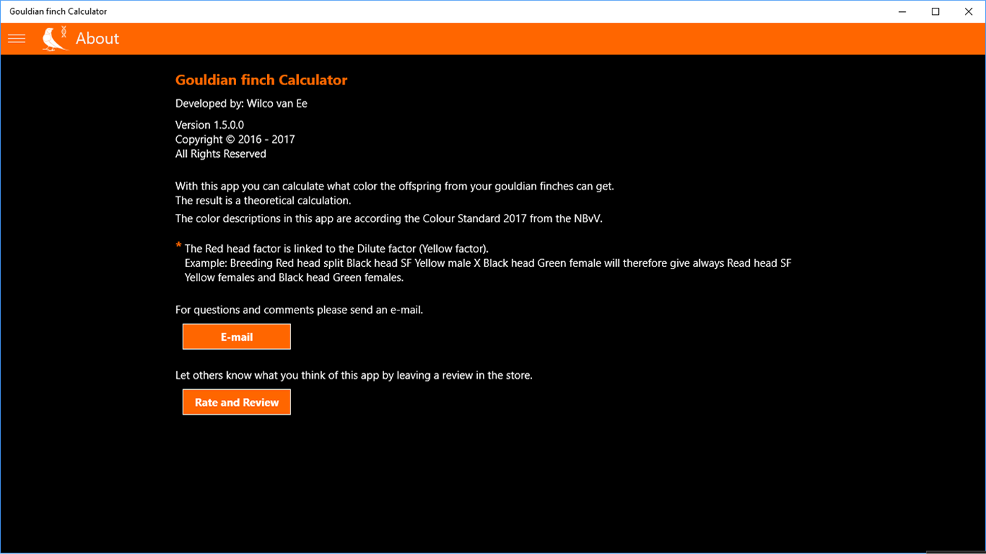 #5. Gouldian finch Calculator (Windows) بواسطة: Wilco van Ee