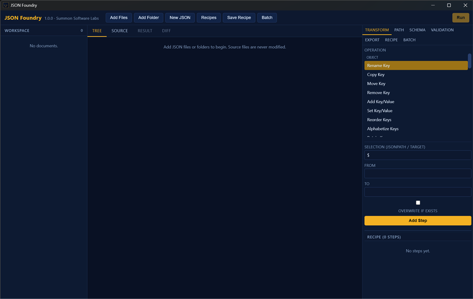 JSON Foundry (Windows) By: Summon Software Labs