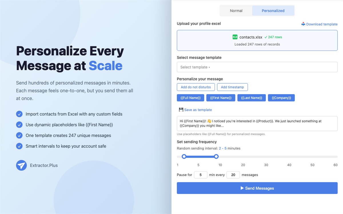 Messenger DM Bot - Bulk Message Sender | Extractor.Plus
