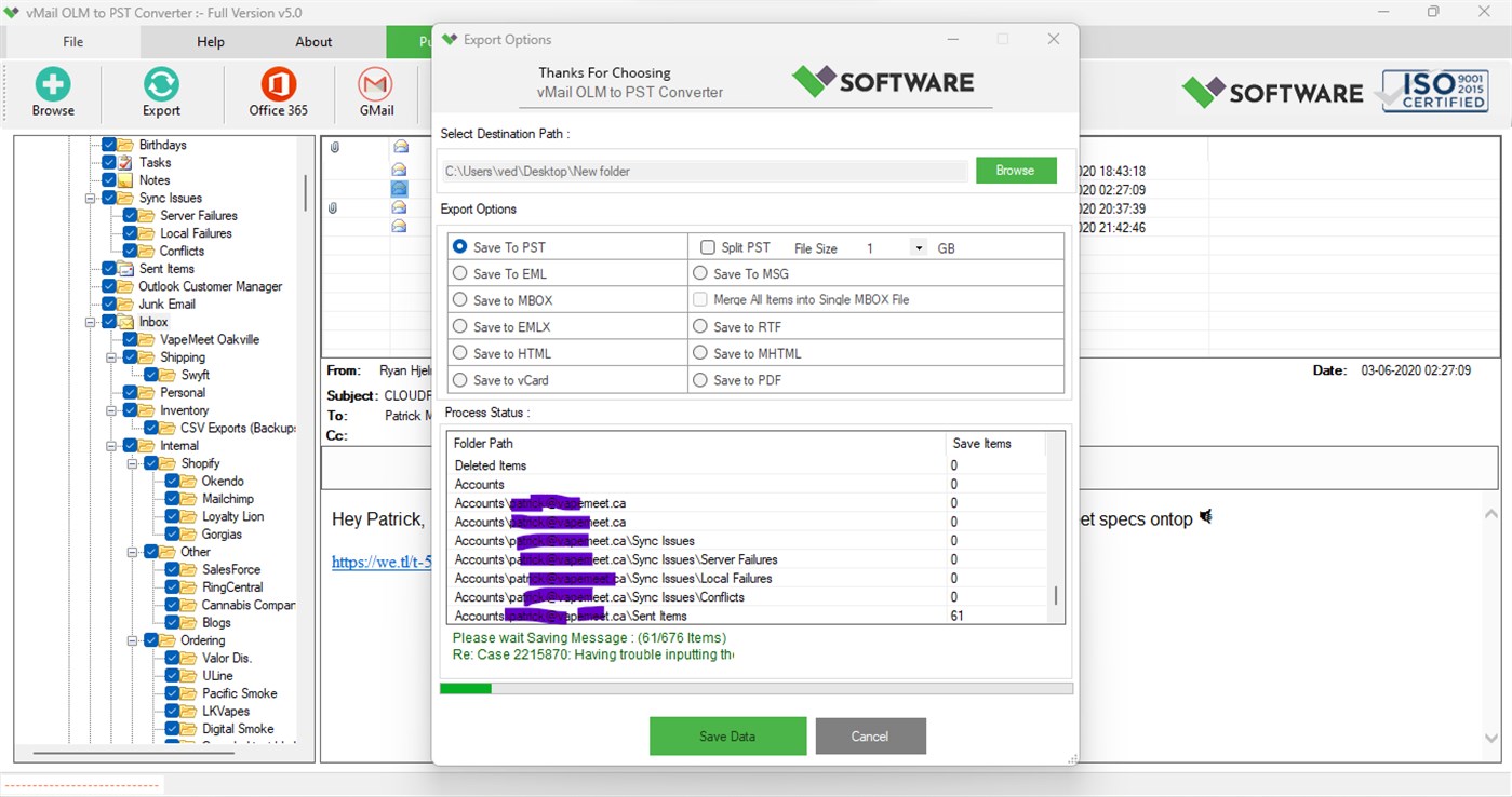 #6. vMail OLM to PST Converter (Windows) От: Ayush Tech Software