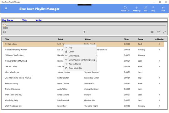 Blue Town Playlist Manager/Player screenshot 4