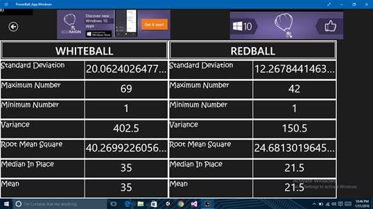 PowerBall Number Generator screenshot 2