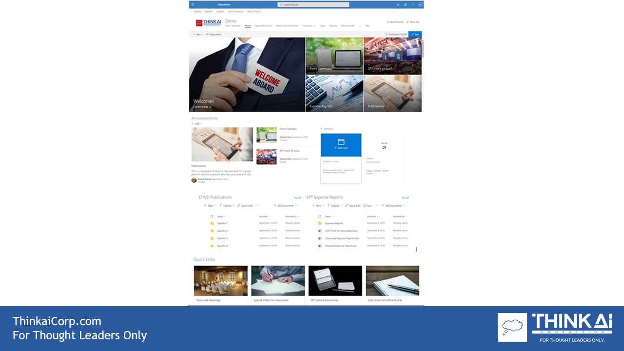 Snapshot 4 of Think AI SharePoint Intranet Builder