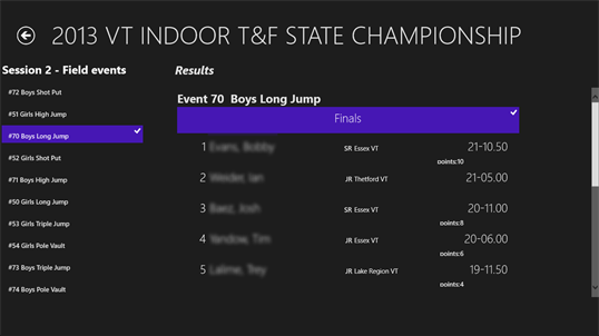 Track Meet Results screenshot 4