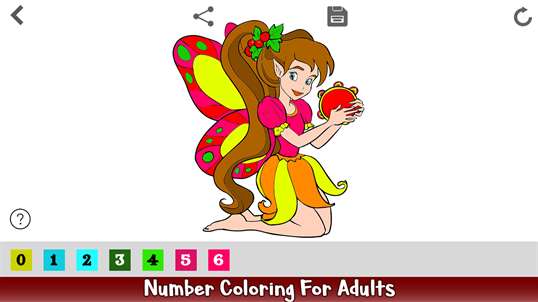 Fairy Color by Number - Girls Coloring Book pages screenshot 4