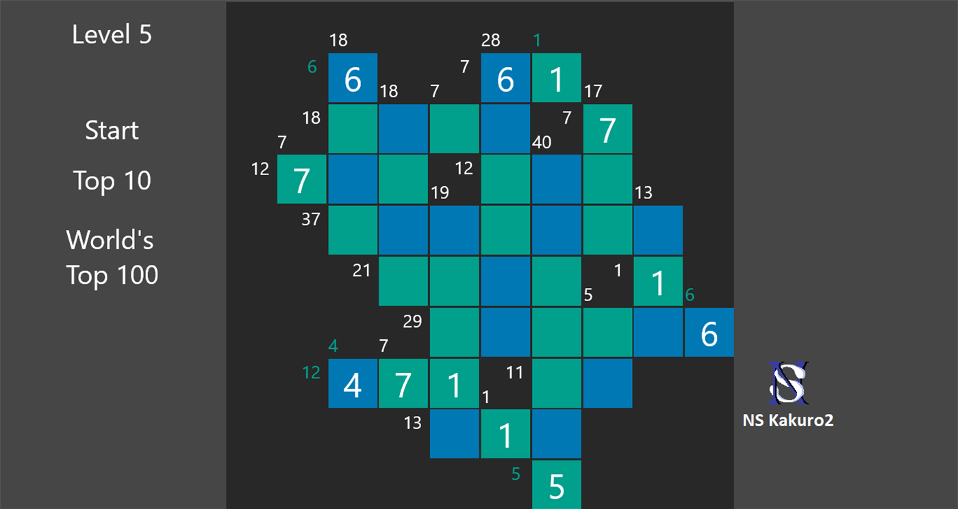 #4. NS Kakuro2 (Windows) 来自: Seppo Neijonen