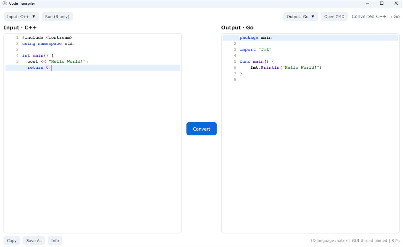 #2. Code Transpiler (Windows) De: Tarek Wasfy