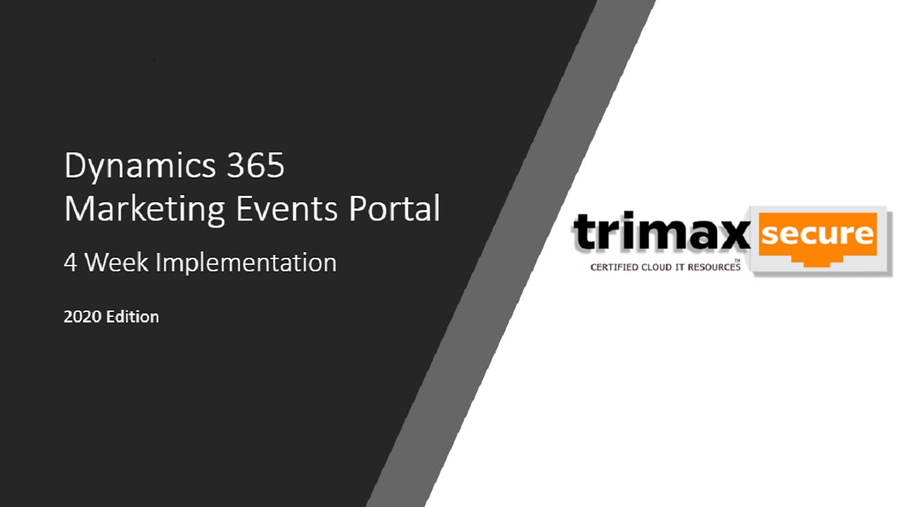 Snapshot 1 of D365 Events Management Portal: 4 Wk Implementation