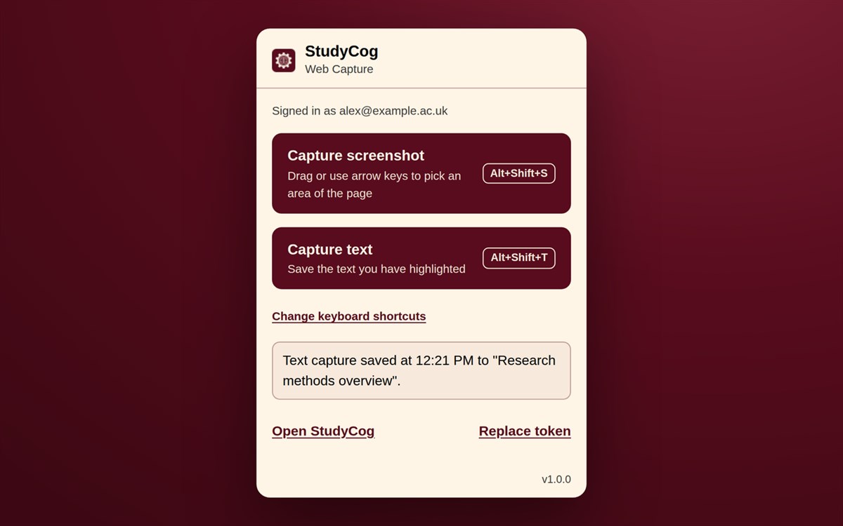 StudyCog Web Capture