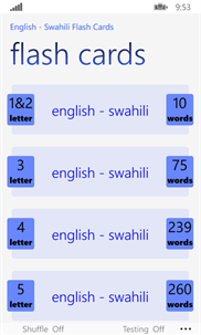 English - Swahili Flash Cards screenshot 1