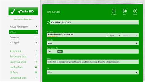 gTasks HD Pro Screenshots 2
