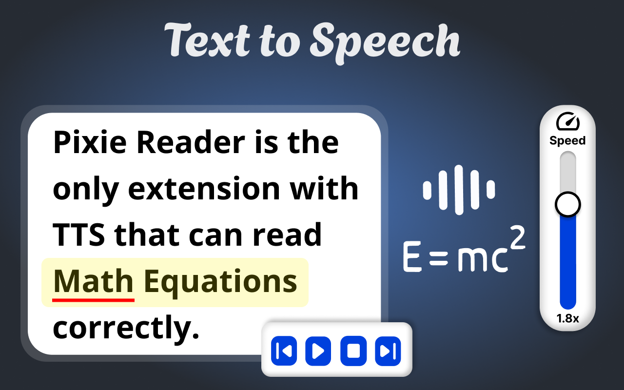 Pixie Reader: All-in-One Accessibility & Productivity Suite with Math TTS