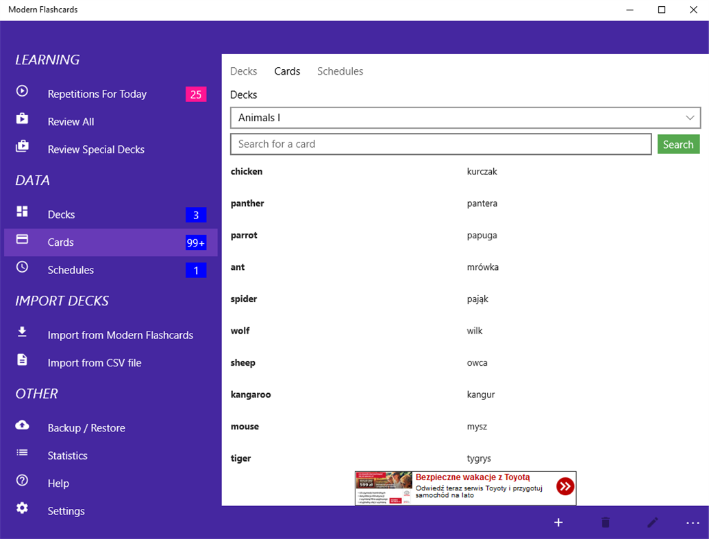 #3. Modern Flashcards (Windows) Göre: Kacper Mroczek