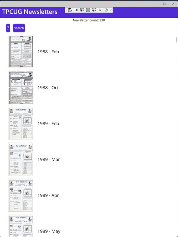 #1. TPCUG Newsletter (Windows) 게시자: LaMartin Software