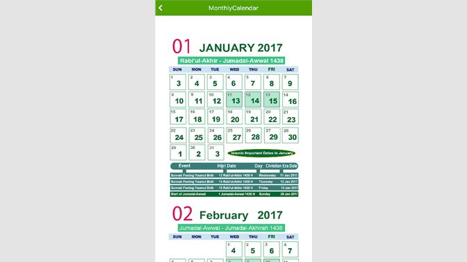 islamic calendar 2017 india