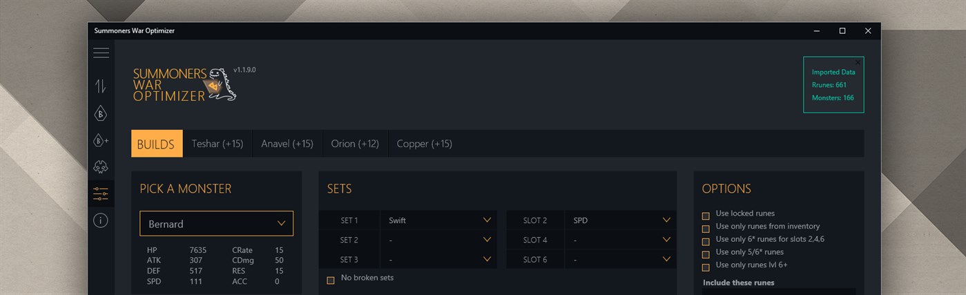 #1. Summoners War Optimizer Pro (Windows) Bởi: Xzandro