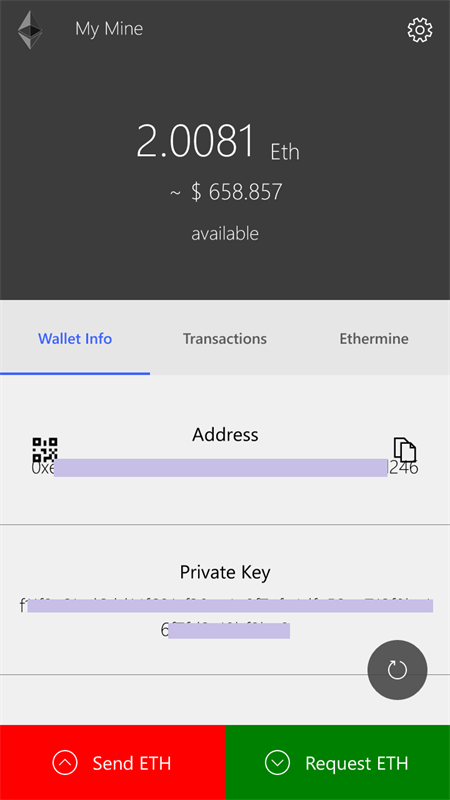 EtherWallet for Windows 10 Screenshot