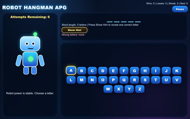 Robot Hangman APG screenshot 3