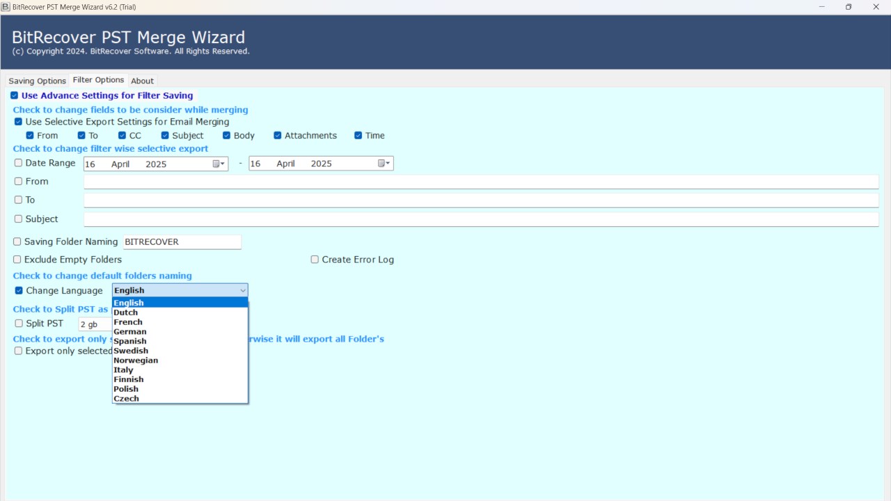 Snapshot 5 of BitRecover for PST Combiner