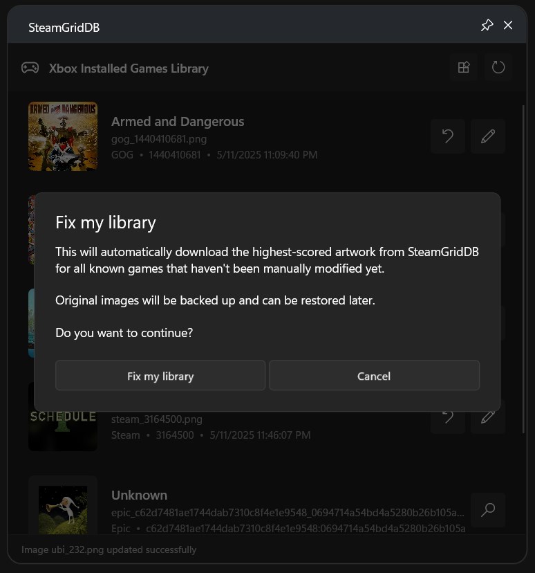 SteamGridDB for Xbox screenshot