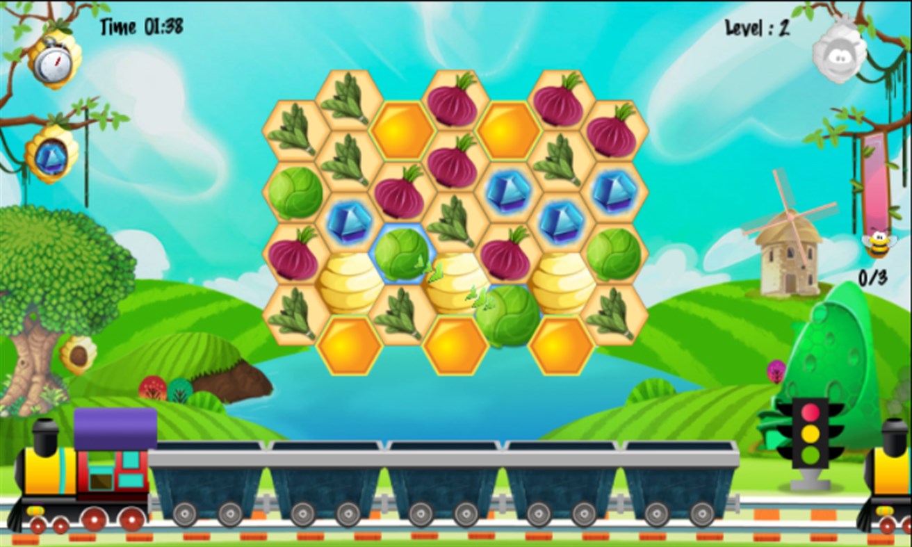 #5. Honeycomb Farm Match 3 (Windows) By: ViMAP Services Pvt Ltd