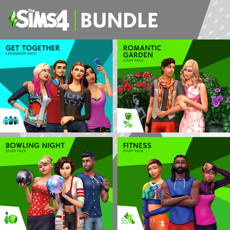 The Sims™ 4 Back to School Bundle – Get Together, Romantic Garden Stuff, Bowling Night Stuff, Fitness Stuff (Xbox) โดย: Electronic Arts